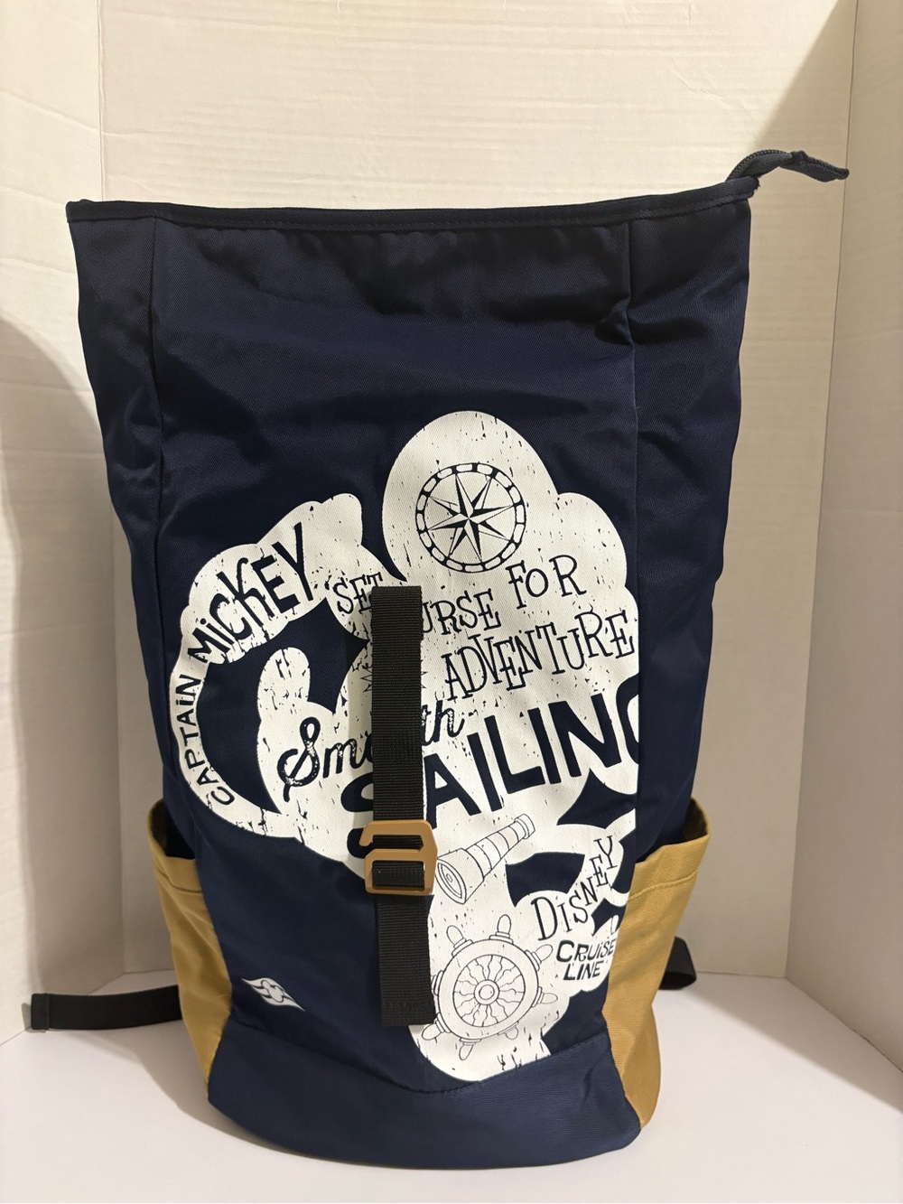 Disney Cruise Line Captain Mickey Smooth Sailing Roll-Top Padded Backpack Blue
